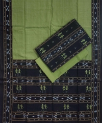 Black olive colour handwoven cotton Suit Piece