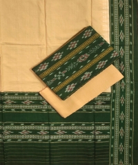 Green beige colour handwoven cotton Suit Piece