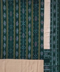 Green beige colour handwoven cotton Suit Piece