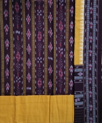 Maroon yellow colour handwoven cotton Suit Piece