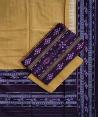 Maroon yellow colour handwoven cotton Suit Piece