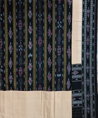 Black beige colour handwoven cotton Suit Piece