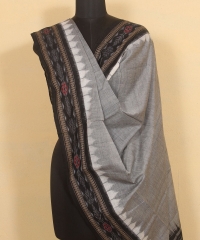 Gray black colour handwoven cotton Dupatta