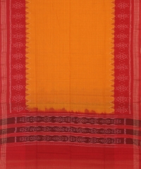 Yellow red colour handwoven cotton Dupatta