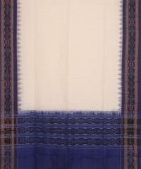 Offwhite blue colour handwoven cotton Dupatta