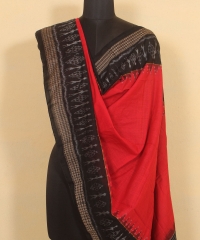 Red black colour handwoven cotton Dupatta