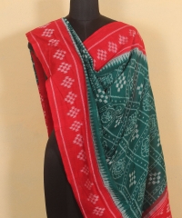 Green red colour handloom dupatta
