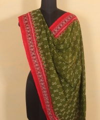 Olive green red colour handloom dupatta