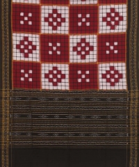 Marron white colour handloom dupatta