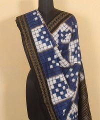 Blue white colour handloom dupatta