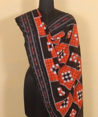 Orange black colour handloom dupatta