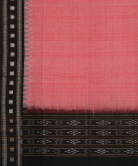 Peach black handwoven cotton dupatta