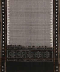 Gray black handwoven cotton duppta