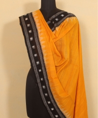 Yellow black colour handloom dupatta