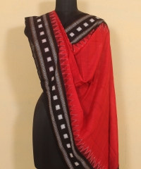 Red black colour handloom dupatta