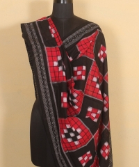 Black red white colour handwoven cotton Dupatta