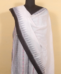 Gray black white colour handwoven cotton Suit Piece