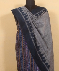 Blue gray colour handwoven cotton Suit Piece