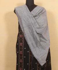 Black gray colour handwoven cotton Suit Piece