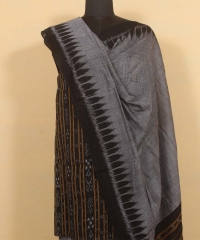 Black gray colour handwoven cotton Suit Piece