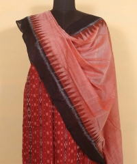 Bricks brown peach colour handwoven cotton Suit Piece