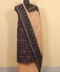 Black cream colour handwoven cotton Suit Piece