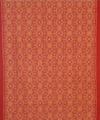 Cream orange colour handwoven cotton Suit Piece