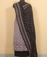 Gray black colour handwoven cotton Suit Piece