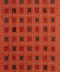 Orange red colour handwoven cotton Suit Piece