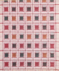 White redcolour handwoven cotton Suit Piece