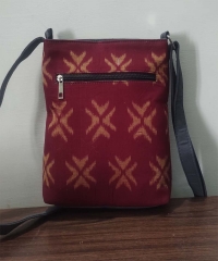 MAROON HANDMADE SAMBALPURI SLING BAG