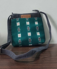 GREEN HANDMADE SAMBALPURI SLING BAG