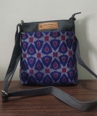 BLUE HANDMADE SAMBALPURI SLING BAG