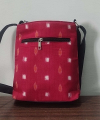 RED HANDMADE SAMBALPURI SLING BAG