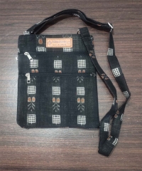 BLACK HANDMADE SAMBALPURI SLING BAG