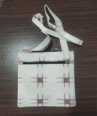 WHITE HANDMADE SAMBALPURI SLING BAG