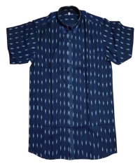 BLUE SAMBALPURI HANDLOON HALF SHIRT