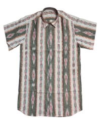 CREAM SAMBALPURI HANDLOON HALF SHIRT