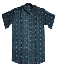 GRAY SAMBALPURI HANDLOON HALF SHIRT