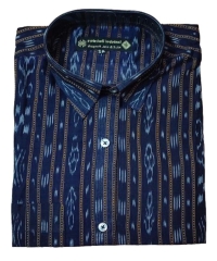 BLUE SAMBALPURI HANDLOON HALF SHIRT