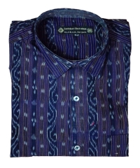 BLUE SAMBALPURI HANDLOON HALF SHIRT