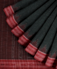 Green red handloom cotton saree