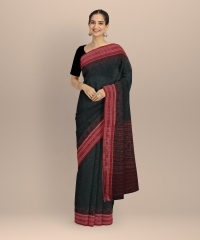 Green red handloom cotton saree