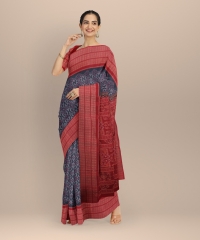 Multi colour handloom cotton saree
