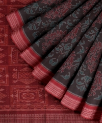 Coffee red handloom cotton saree