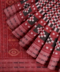 White red black handloom cotton saree