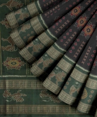 Black green handloom cotton saree
