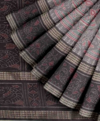 Gray coffee handloom cotton saree