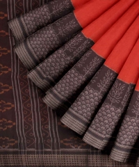 Orange coffee handloom cotton saree