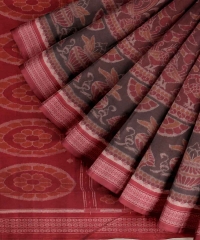 Maroon red handloom cotton saree